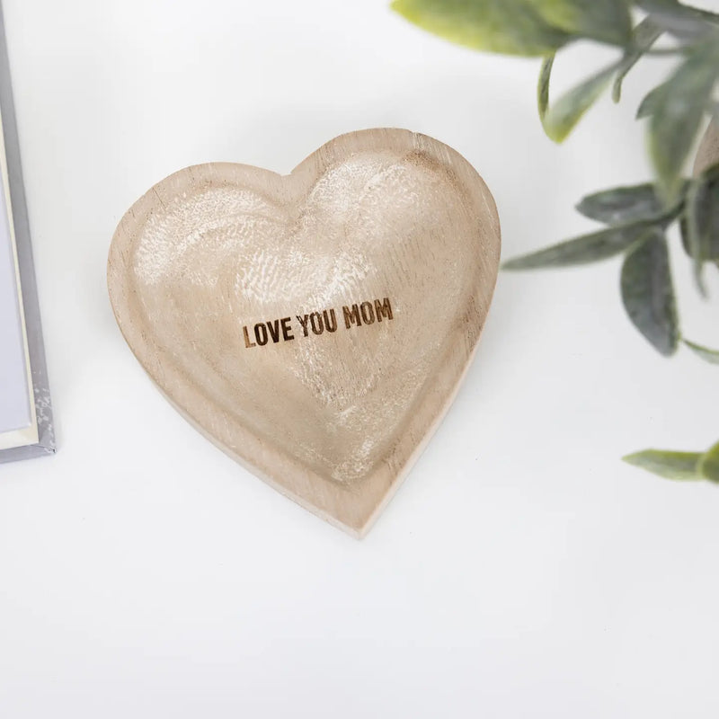 Love You Mom 4" Wood Keepsake Dish