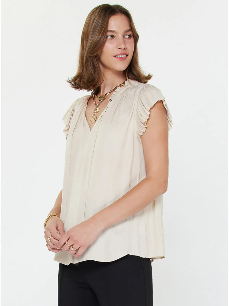 Margot Pleated Sleeve Blouse