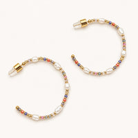 Melon Bead and Pearl Hoops