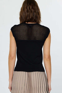 Mesh Detail Sweater Tank Top