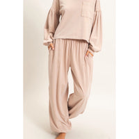 Mineral Wash Elastic Waist Jogger Pants