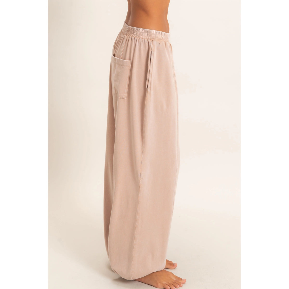Mineral Wash Elastic Waist Jogger Pants