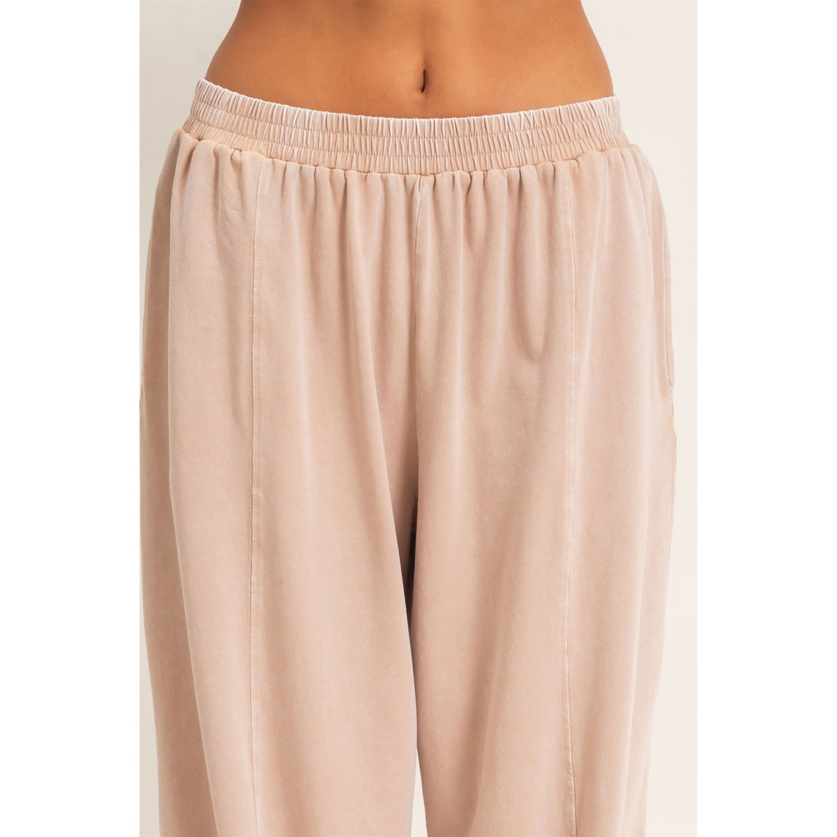 Mineral Wash Elastic Waist Jogger Pants