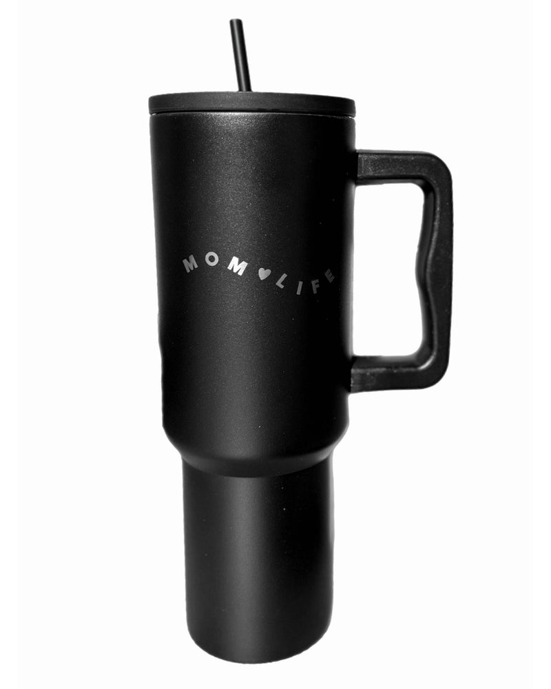 Mom Life 40 Oz Tumbler With Handle and Straw