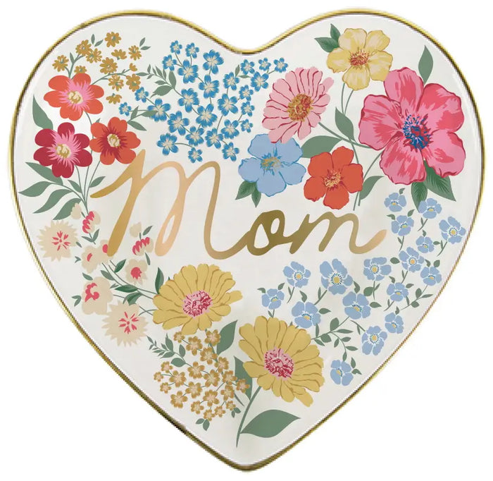 Ceramic Trinket Tray Mom Floral Heart
