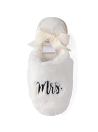 "Mrs" Bridal Slippers, Ivory