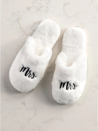 "Mrs" Bridal Slippers, Ivory
