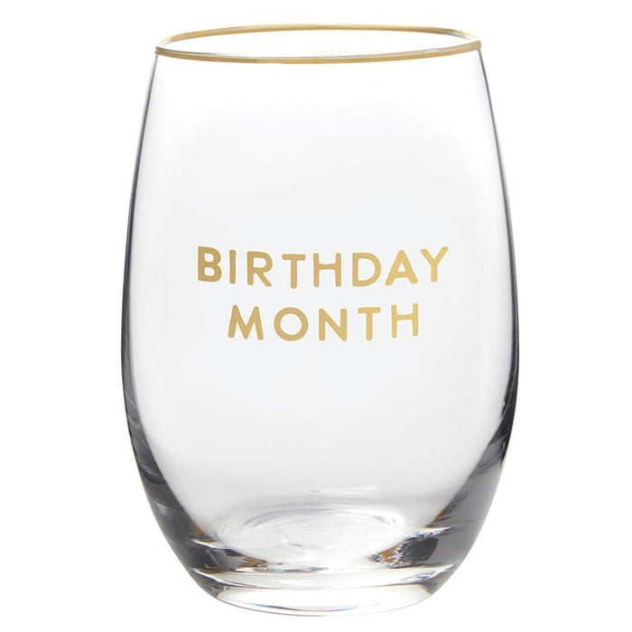 Birthday Month Wine Glass