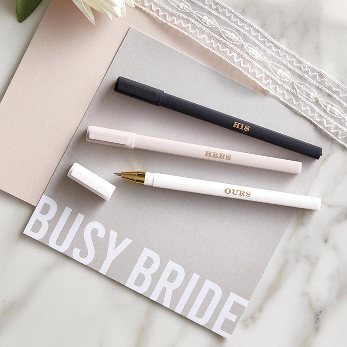 His Hers Ours Wedding Pen Set