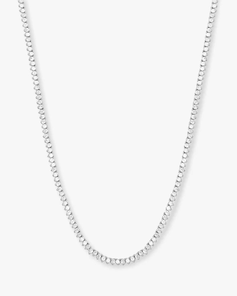 Not Your Basic Tennis Necklace 18' Silver