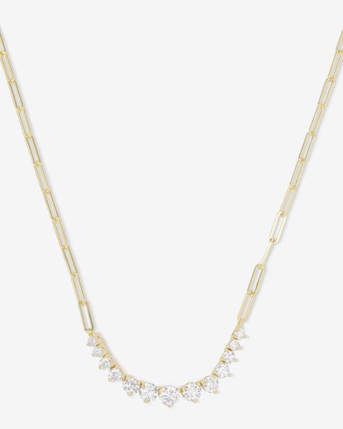 Not Your Basic Graduated Samantha Tennis Necklace Gold