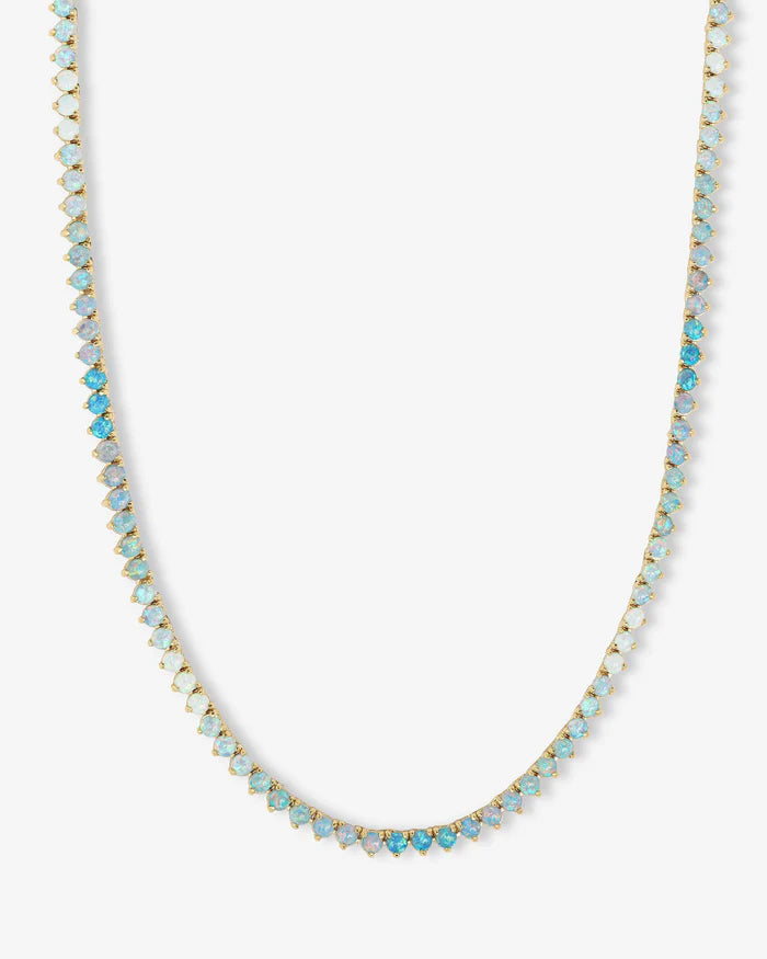 Not Your Basic Ombre Tennis Necklace 16" Gold