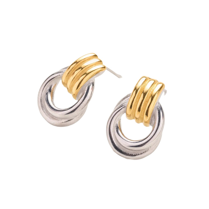 Nya Mixed Metal Knot Studs