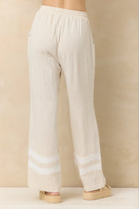 Oat Linen Blend Contrast Pant