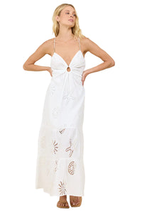 White Ocean Eyelet Maxi Dress