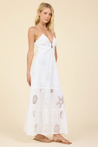 White Ocean Eyelet Maxi Dress