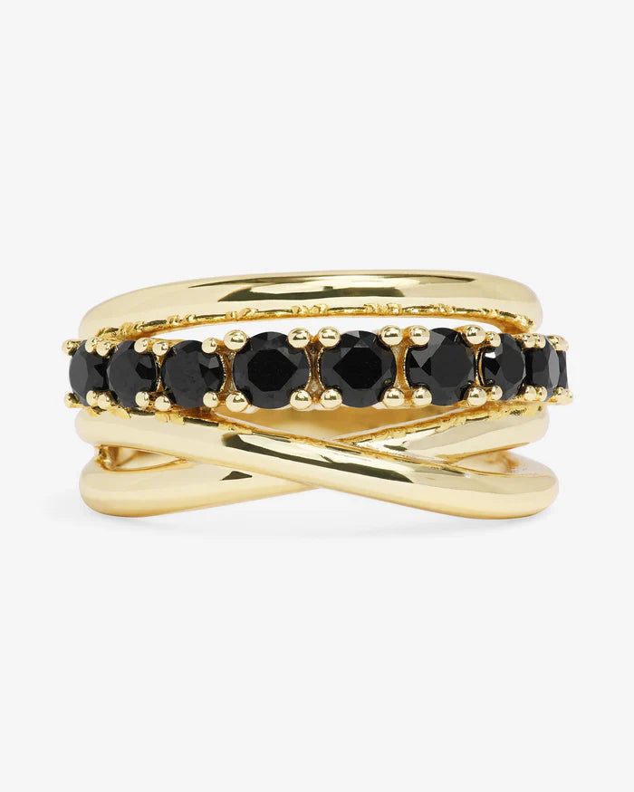 Oh She Fancy Stacked Black CZ Ring
