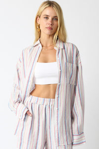 Multi Stripe Button Down