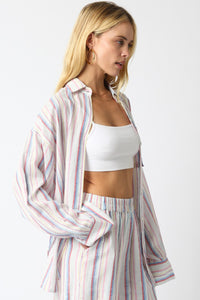 Multi Stripe Button Down