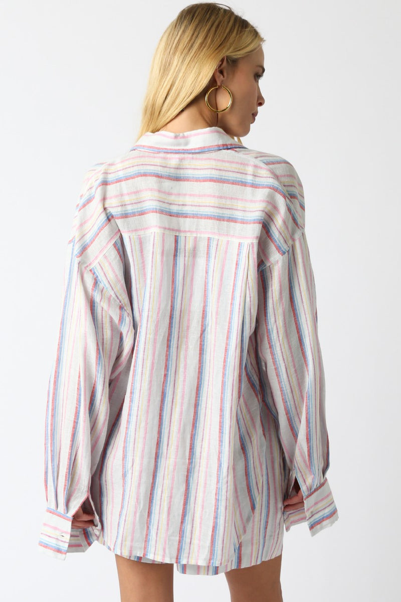 Multi Stripe Button Down