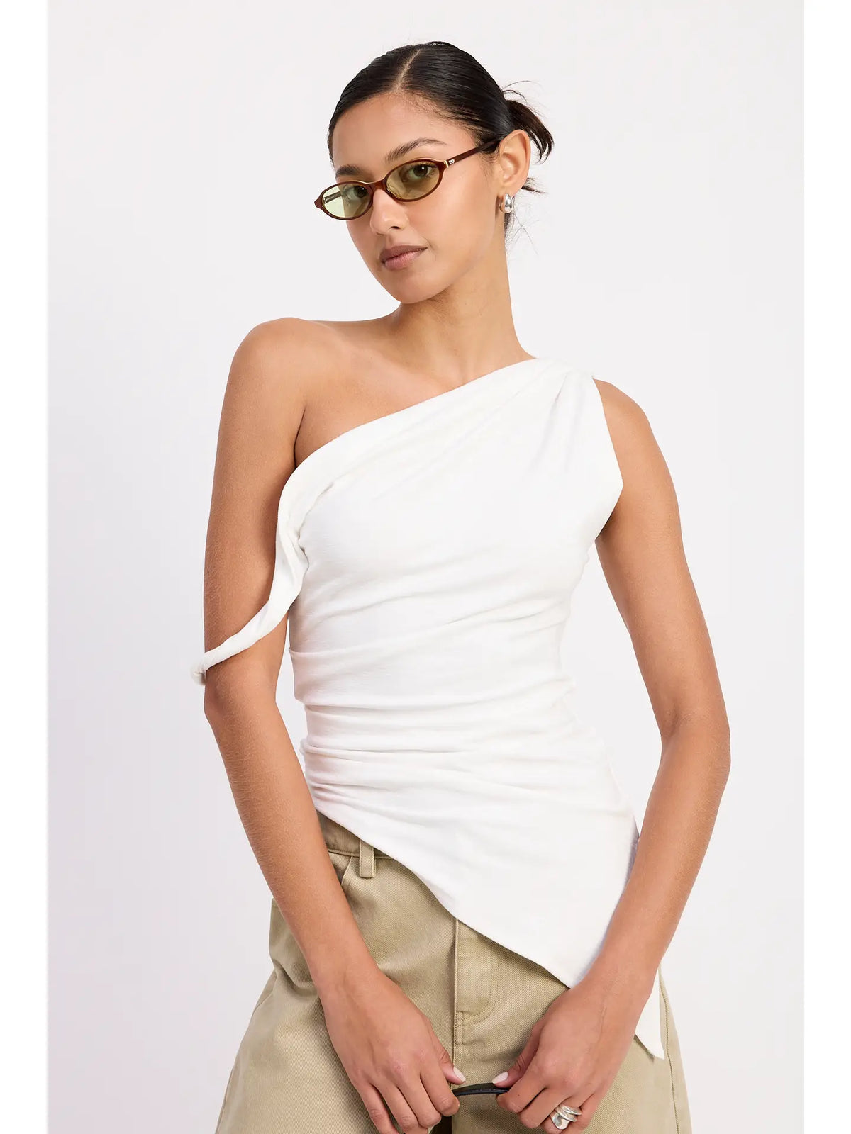 Asymmetric Shoulder Tunic Top
