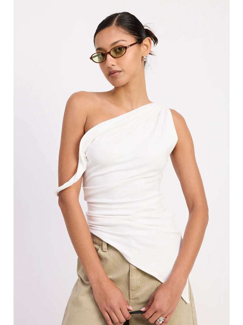 Asymmetric Shoulder Tunic Top