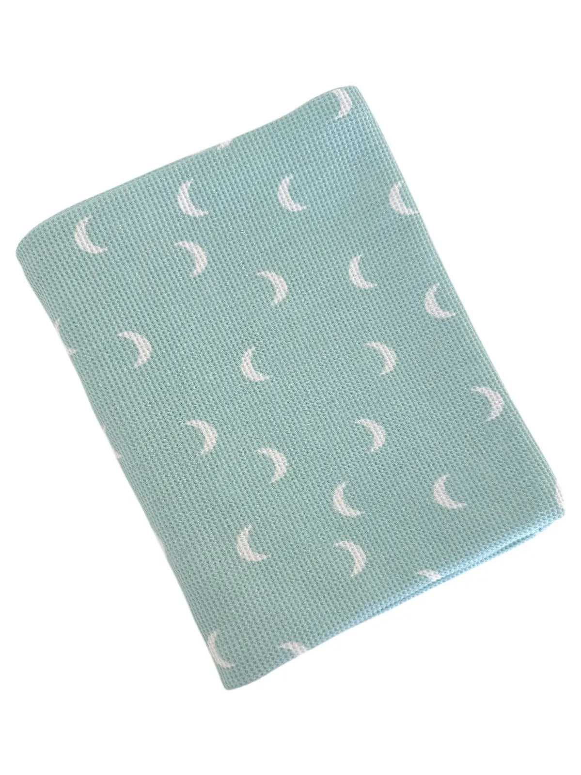 Organic Cotton Waffle Swaddle Blanket in Light Blue Moon
