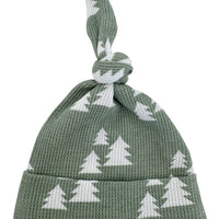Organic Waffle Knot Beanie Alpine Trees