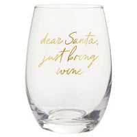 Stemless Wine Glass Dear Santa