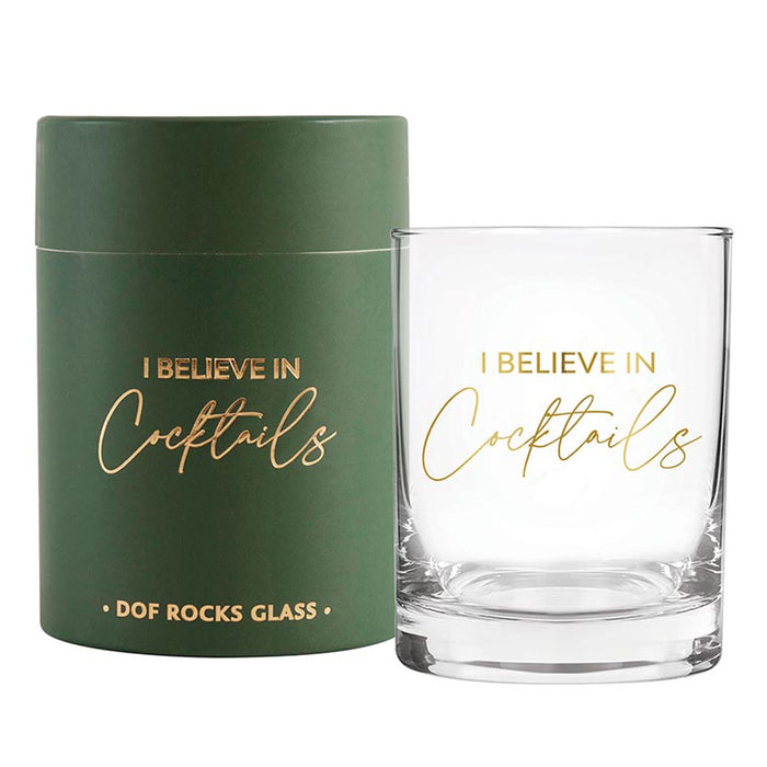 I Believe Rocks Glass