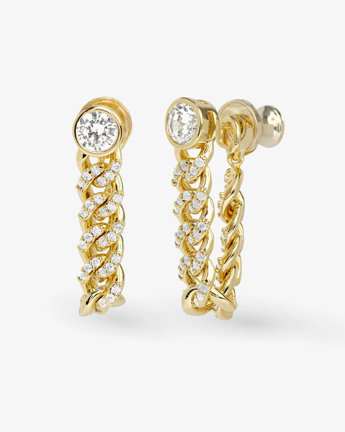 Pave Julian Soft Chain Hoops