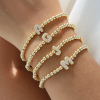 Pave Stretch Initial Bracelet