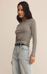 Pristine Striped Tee Black