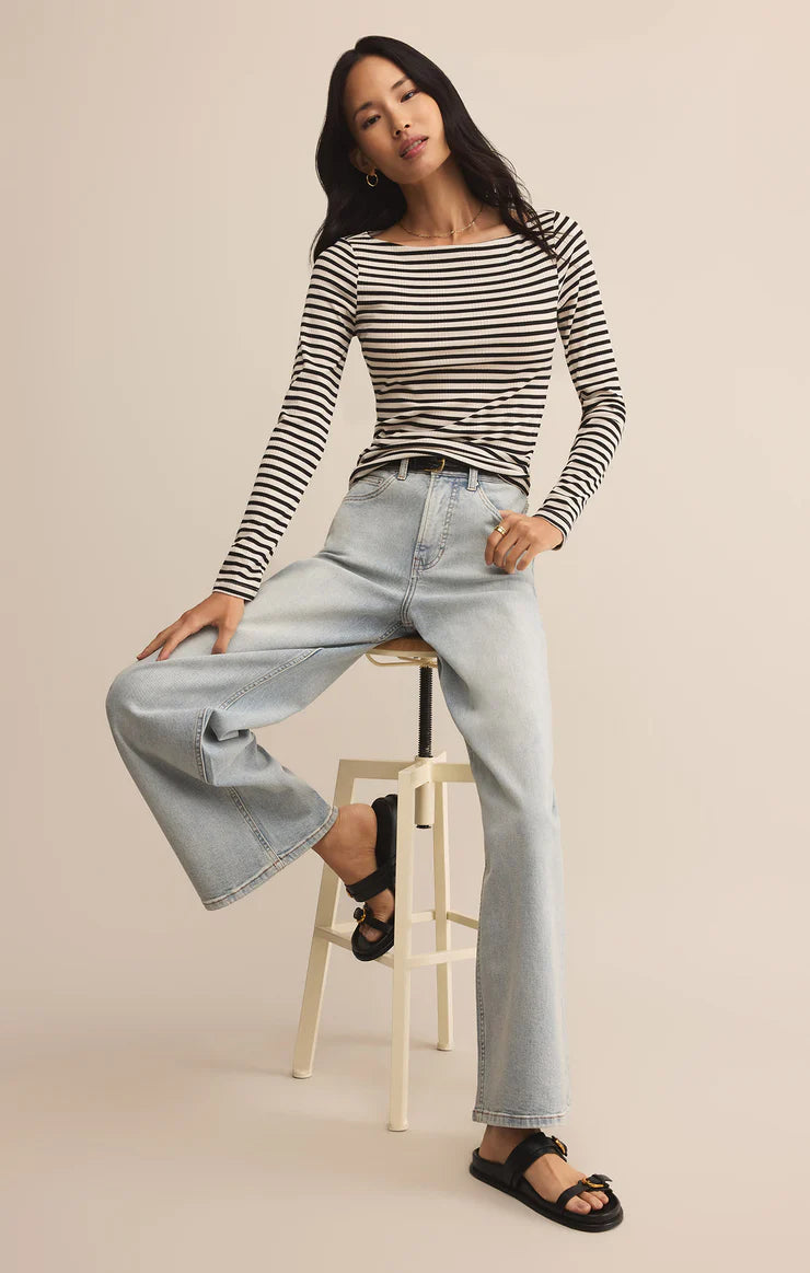 Pristine Striped Tee Black