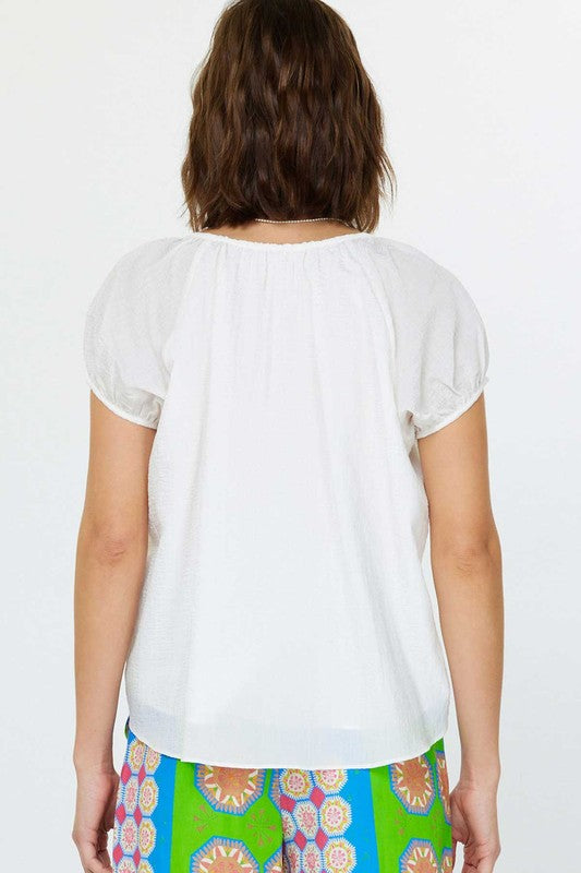 Puff Sleeve Button Down Blouse