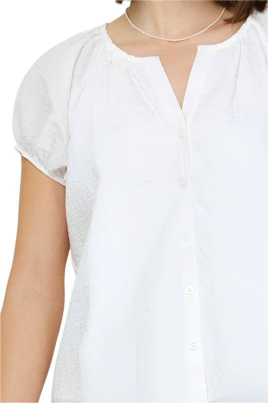 Puff Sleeve Button Down Blouse