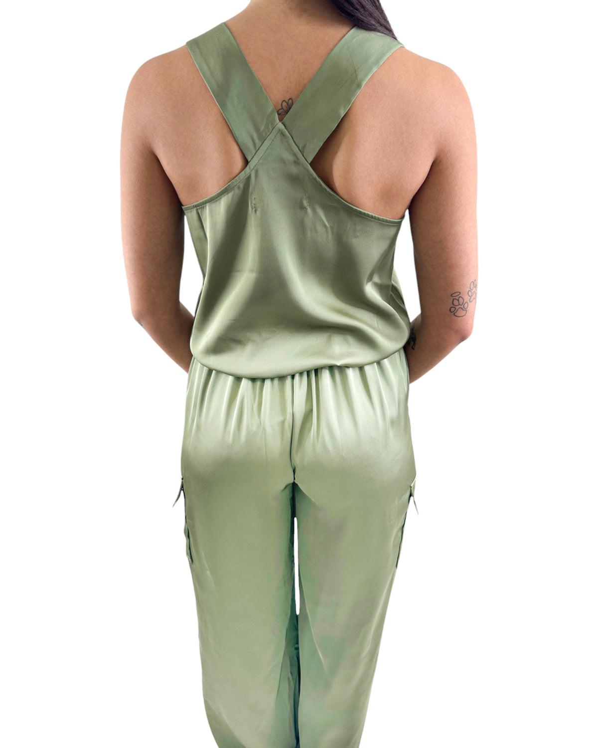 Pull on Satin Cargo Pant