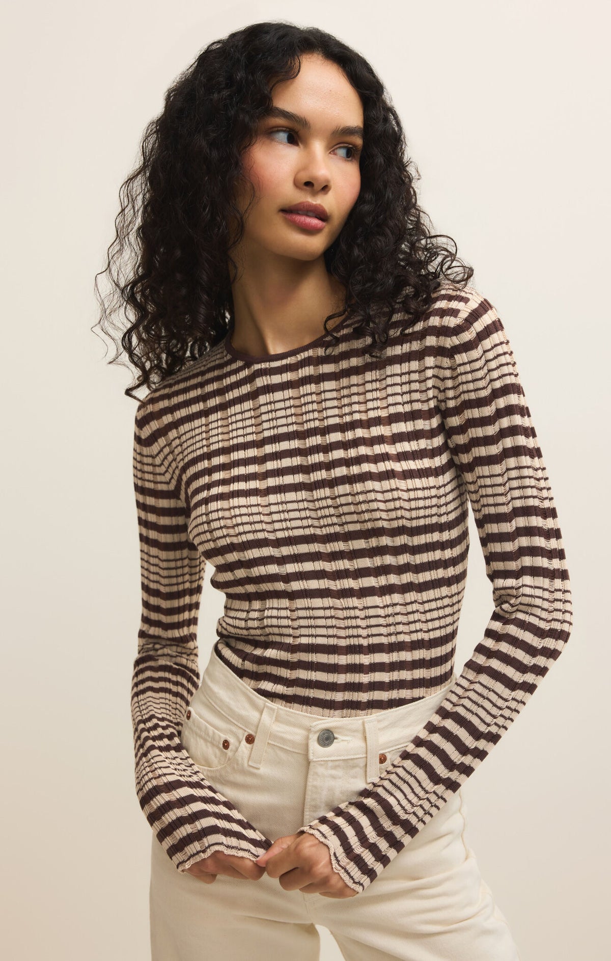 Ronnie Striped Sweater Chocolate Cherry