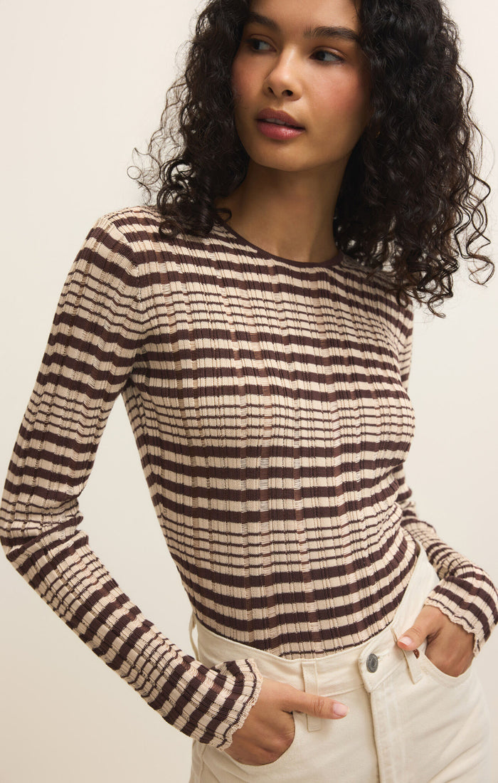 Ronnie Striped Sweater Chocolate Cherry