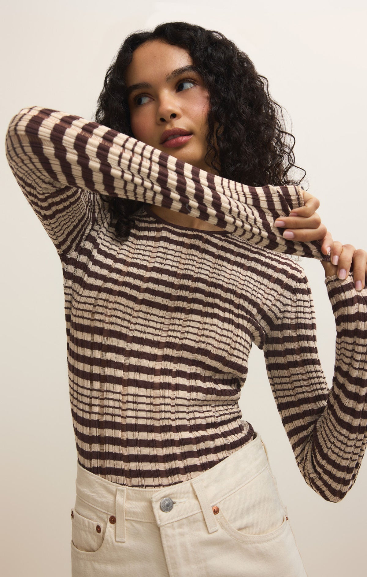 Ronnie Striped Sweater Chocolate Cherry