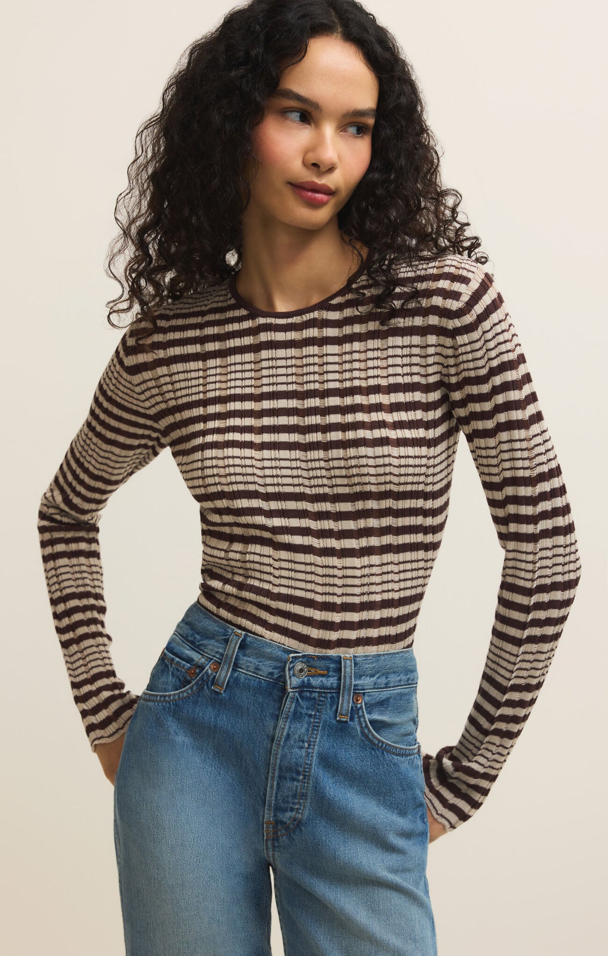 Ronnie Striped Sweater Chocolate Cherry