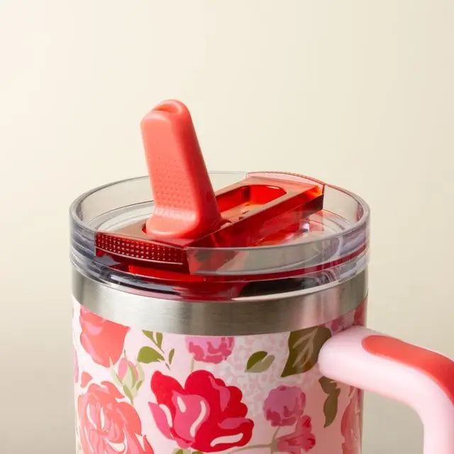 40 oz Lifestyle Flip Straw Tumbler- Rose Garden