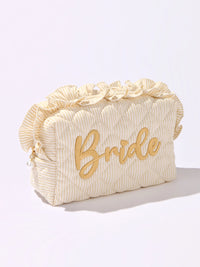 Ruffle Bride Large Zip Pouch