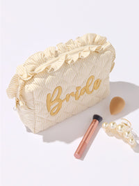 Ruffle Bride Large Zip Pouch