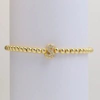 Pave Stretch Initial Bracelet