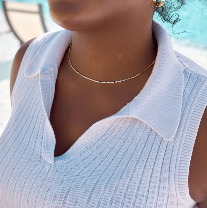 Micro Tennis Necklace- Waterproof