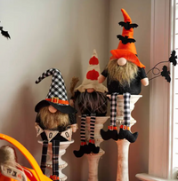 Plaid Halloween decorative gnome