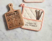 Pumpkin Pie Board and Pot Holder Se
