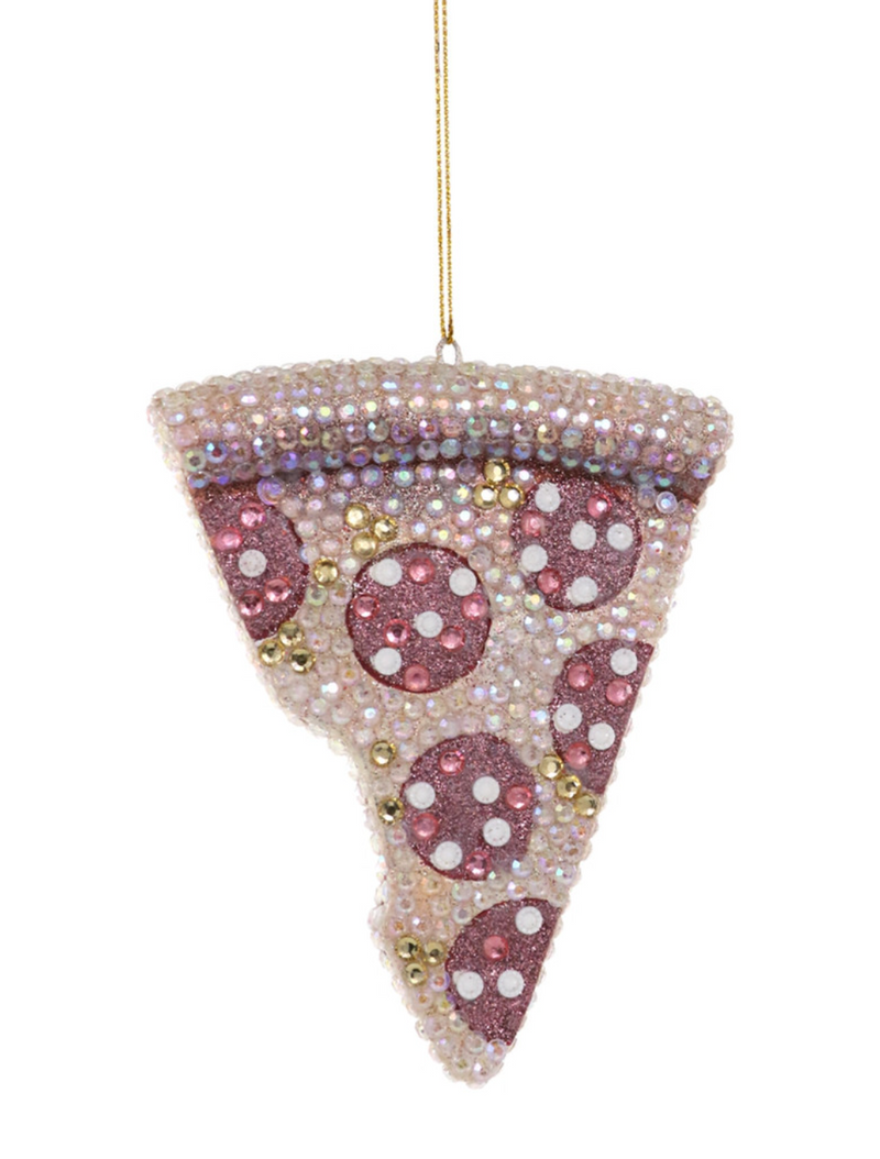 Jeweled Pizza Ornament