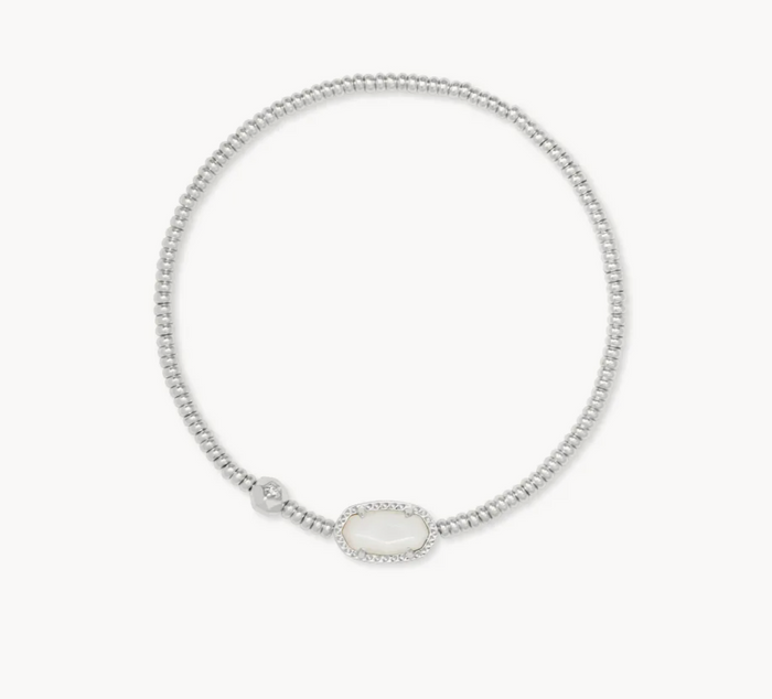 Grayson Silver Stretch Bracelet in Ivory Mother-of-Pearl